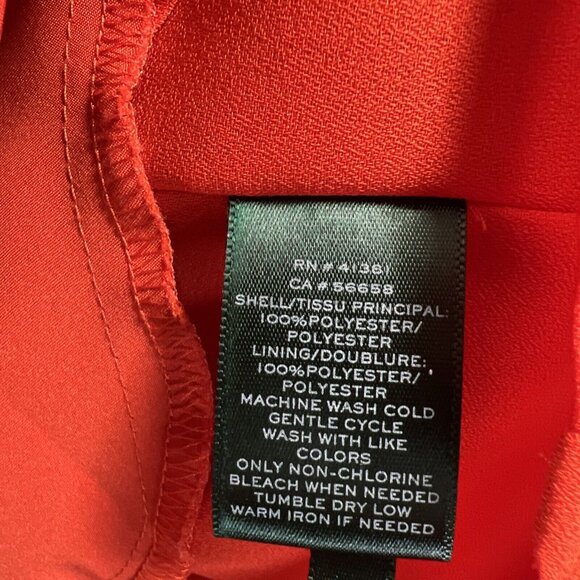 Lauren Ralph Lauren Women's Dress Size 8P Orange Lined Pin Tuck Short Pin Tucked - Picture 6 of 8